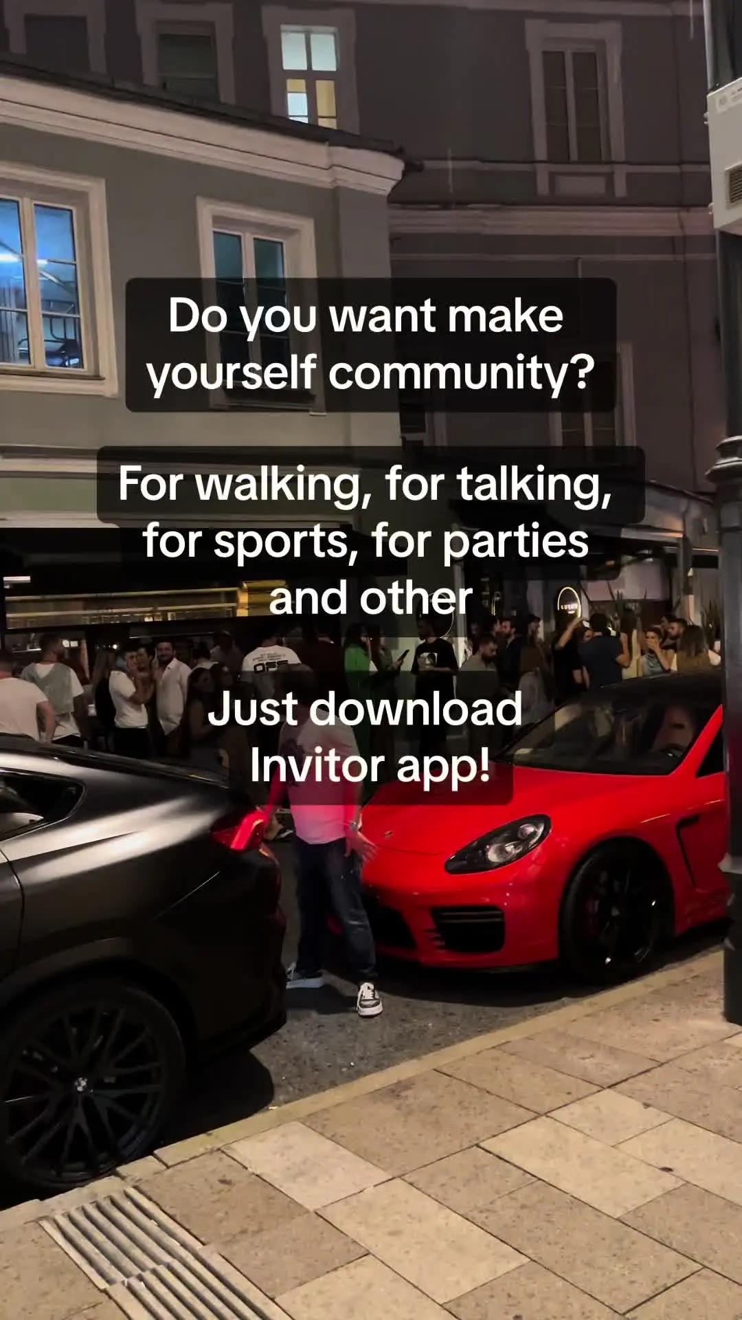 Do you want make yourself community? For walking, for talking, for sports, for parties and other Just download  Invitor app!