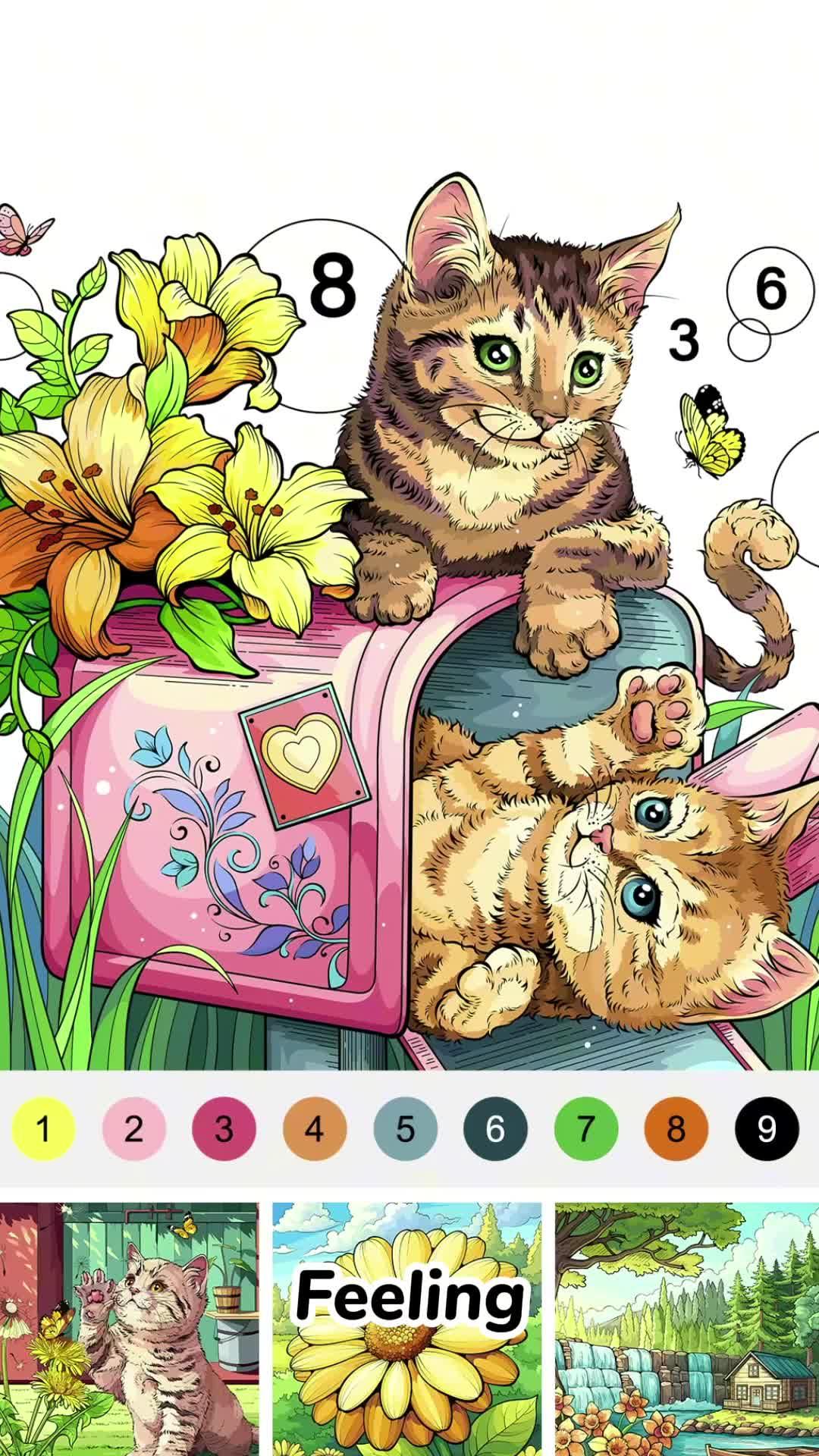 Free coloring game, calm and relax your brain