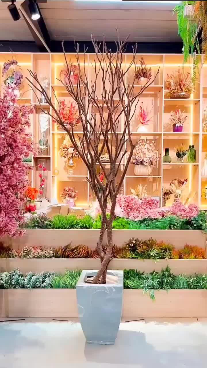 2 Buques Flor Cerejeira Artificial 6 Galhos Grande Decoração