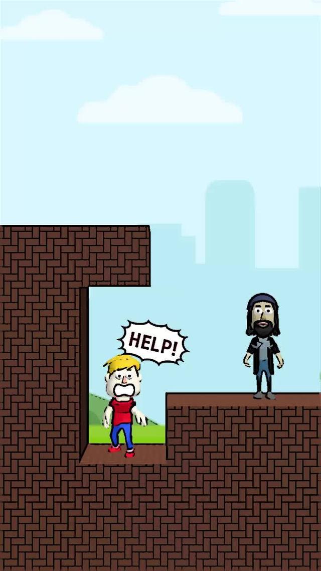 Draw a line and save him!