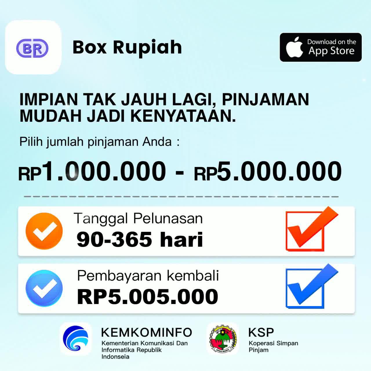 100% online. Pinjaman Tunai: Rp 5.000.000!
