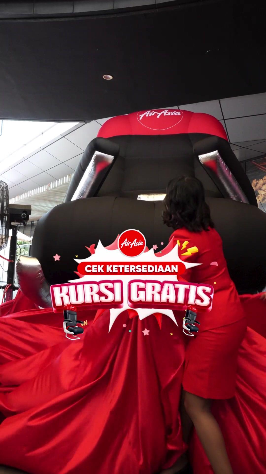 Terima kasih telah memeriahkan acara AirAsia Kursi Gratis Fest di @aeonmallbsdcity 30 Agustus-1 September 2024 kemarin! 🥳🫶🏻 Masih ada waktu loh untuk berburu KURSI GRATIS*! Cek ketersediaannya & buruan booking sebelum kehabisan! 💺✨ Cara mendapatkannya: - Selama periode promo hingga 8 September 2024, pilih rute internasional & tanggal yang diinginkan pada airasia.com atau 📲 airasia MOVE - Apabila kuota di rute & tanggal tersebut masih tersedia, maka kamu bisa mendapatkan promo Free Seats ini ✈️  #KursiGratisFest #KursiGratisAirAsia #AirAsiaFreeSeats *Harga sebelum pajak bandara dan biaya tambahan lainnya, S&K berlaku @Fly AirAsia @Tony Fernandes 