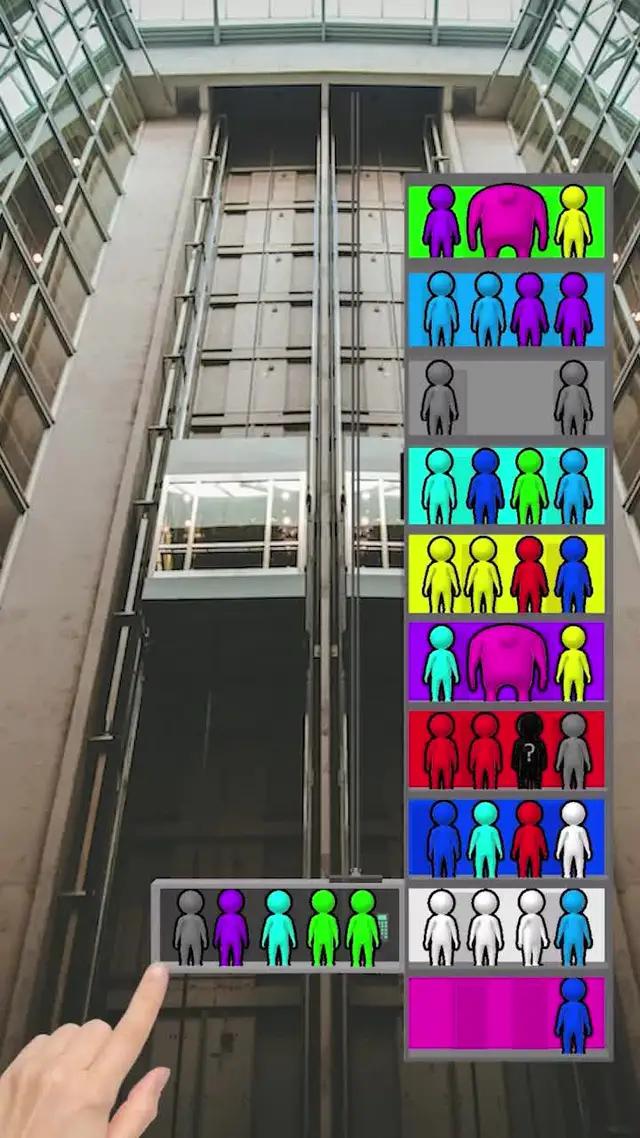This is Elevator sorting, a mind blowing puzzle game!