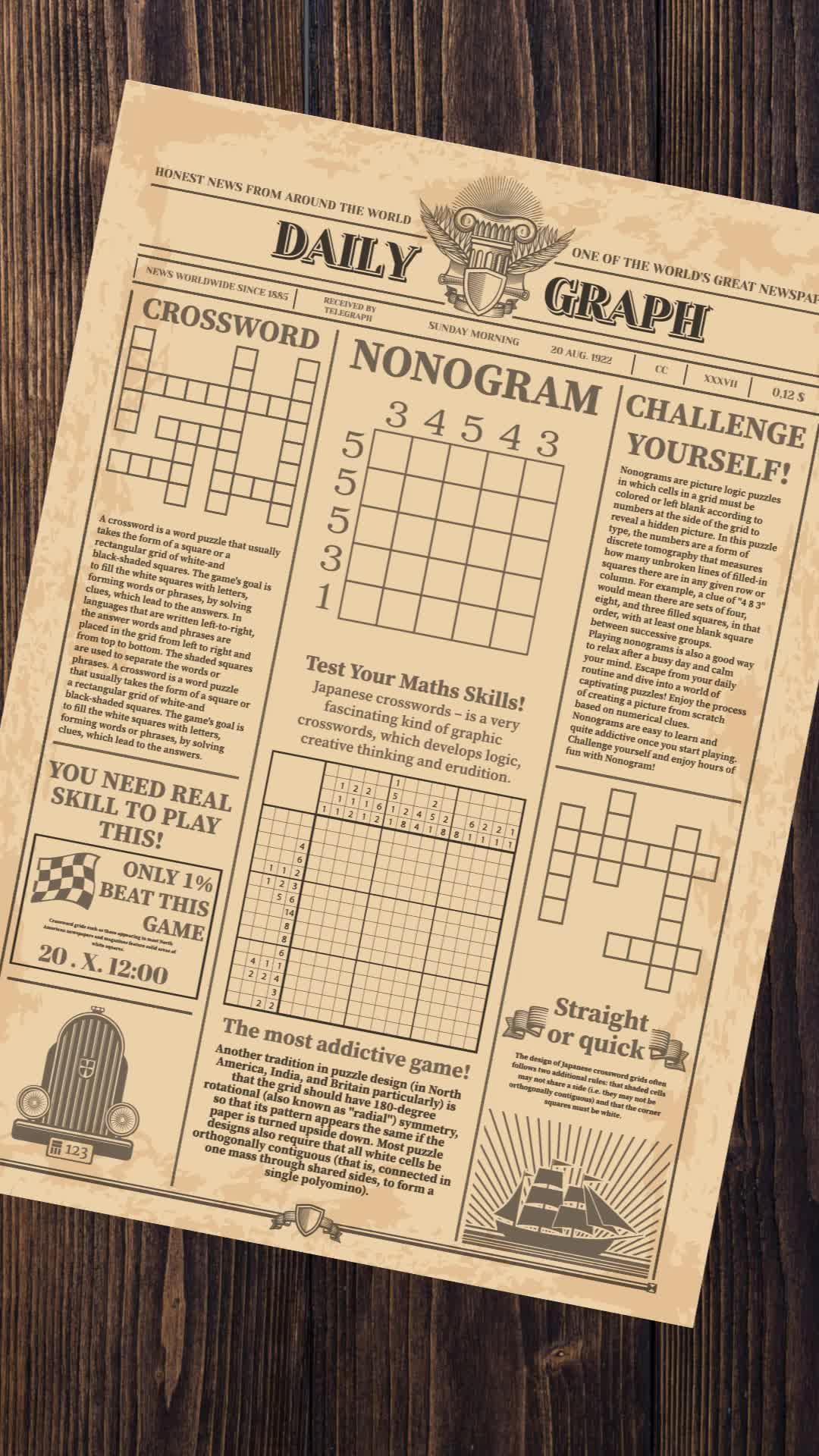 Nonogram challenge: Think, solve, and decode.