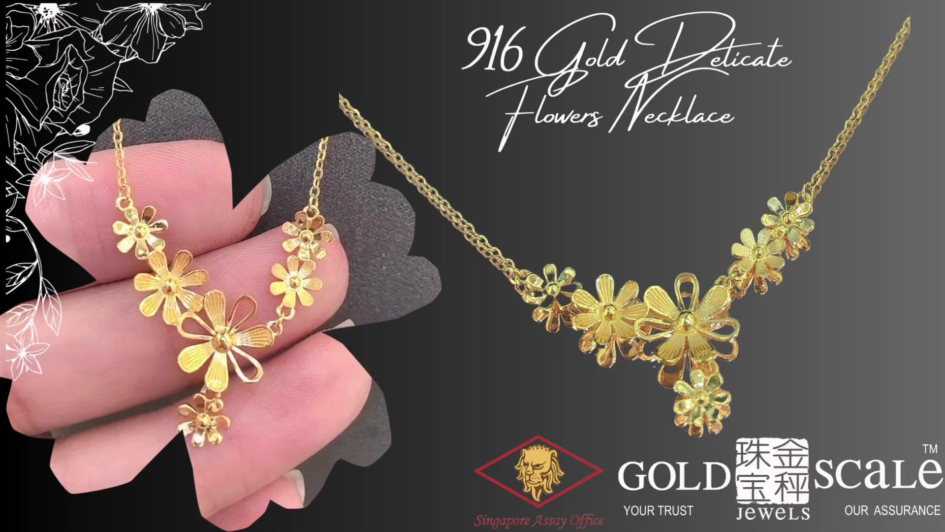 916 Gold Delicate Flowers Necklace     Get Now Pay Later 🛍️     🌟NEW ARRIVALS🌟 Check out our Stunning Jewelry for any occasions   Contact Us 📱 or Visit Our Outlets Now: Geylang Serai Outlet:  https://shorturl.at/xTWYZ Yew Tee Outlet: https://shorturl.at/aqQUX WhatsApp: https://wa.me/6594578790   #happysunday #foryoupage #fyp #foryou #viral #fashion #gold #goldjewellery #jewelleryshop #singapore #rope #realgoldjewellery #tiktoksg #singaporegold #22kgold #explore #916gold #weddingband #916gold #999gold #womenjewelry #realgoldjewelry #emasmurah #emas916original #emasasli #emas #emasfreeupah #trendtiktok #tunang #jalanjalan #singapore #emas
